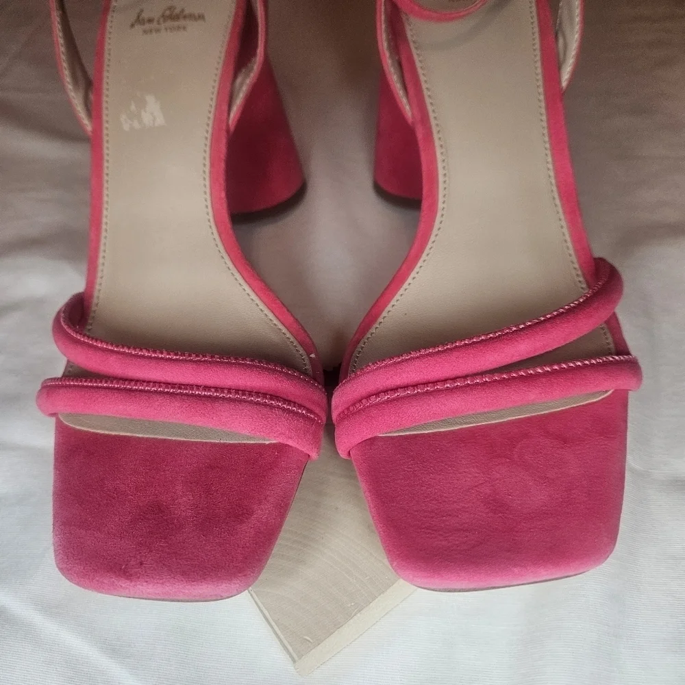 Sam Edelman Kia Fuschia Suede Heeled Sandals Retail $140 Sz 9 - Picture 11 of 16
